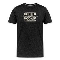 Load image into Gallery viewer, Hooked On Fishing Hooked For Life T-Shirt - Charcoal Grey
