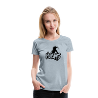 Load image into Gallery viewer, Loud &amp; Clear – No Forks Women’s Premium Tee (Black Logo Edition) - heather ice blue
