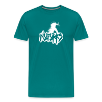 Load image into Gallery viewer, Unfork-gettable – No Forks Men’s Premium Tee (White Logo) - teal
