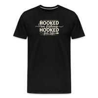 Load image into Gallery viewer, Hooked On Fishing Hooked For Life T-Shirt - Black
