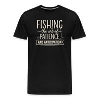 Load image into Gallery viewer, Fishing - the Art of Patience AND Anticipation T-Shirt - Black
