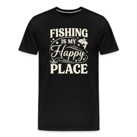 Load image into Gallery viewer, Fishing Is My Happy Place T-Shirt - Black
