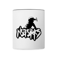 Load image into Gallery viewer, Sip Happens – No Forks Official Coffee Mug - white/black
