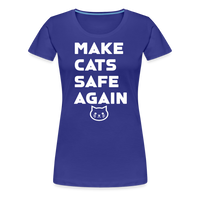 Load image into Gallery viewer, Make Cats Safe Again&quot; Women&#39;s Premium Tee – Purr-fectly Powerful! - royal blue
