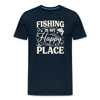 Load image into Gallery viewer, Fishing Is My Happy Place T-Shirt - Deep Navy
