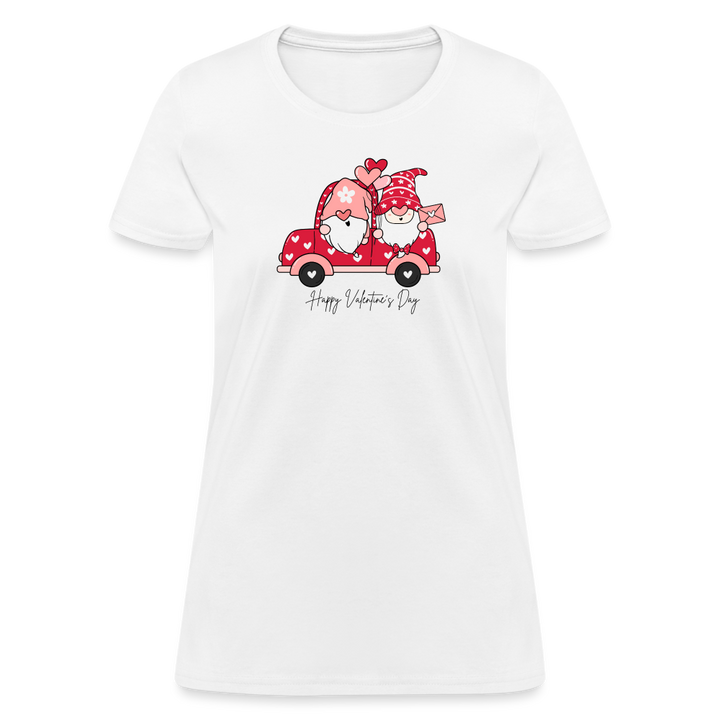 “Happy Valentine’s Day- Gnomes”-Women's T-Shirt - white