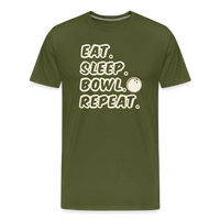 Load image into Gallery viewer, Eat. Sleep. Bowl. Repeat. T-Shirt - Olive Green
