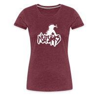 Load image into Gallery viewer, Fork Off in Style – No Forks Women’s Premium Tee (White Logo) - heather burgundy
