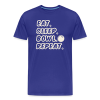 Load image into Gallery viewer, Eat. Sleep. Bowl. Repeat. T-Shirt - Royal Blue
