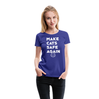 Load image into Gallery viewer, Make Cats Safe Again&quot; Women&#39;s Premium Tee – Purr-fectly Powerful! - royal blue
