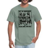 Load image into Gallery viewer, “Get in scavenger, we’re thrifting-raccoons”-Unisex Classic T-Shirt - sage
