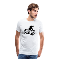 Load image into Gallery viewer, Light but Loud – No Forks Men’s Premium Tee (Black Logo Edition) - white
