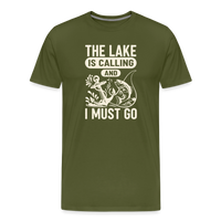 Load image into Gallery viewer, The Lake Is Calling And I Must Go T-Shirt - Olive Green
