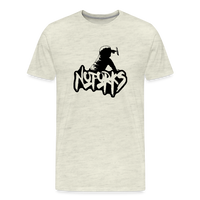 Load image into Gallery viewer, Light but Loud – No Forks Men’s Premium Tee (Black Logo Edition) - heather oatmeal
