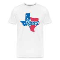 Load image into Gallery viewer, Texan Essence: Captivating State Outline Organic Tee for True Texans - white
