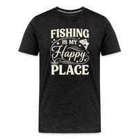 Load image into Gallery viewer, Fishing Is My Happy Place T-Shirt - Charcoal Grey
