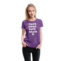 Load image into Gallery viewer, Make Dogs Safe Again&quot; Women&#39;s Premium Tee – Fierce, Funny, and Furry-Approved! - purple

