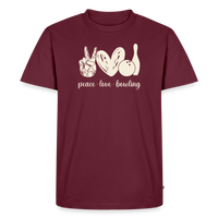 Load image into Gallery viewer, Peace Love Bowling T-Shirt - Burgundy
