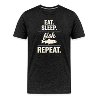 Load image into Gallery viewer, EAT. Sleep. Fish Repeat. T-Shirt - Charcoal Grey
