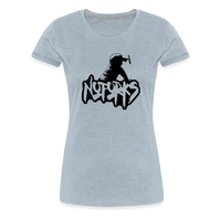Load image into Gallery viewer, Loud &amp; Clear – No Forks Women’s Premium Tee (Black Logo Edition) - heather ice blue
