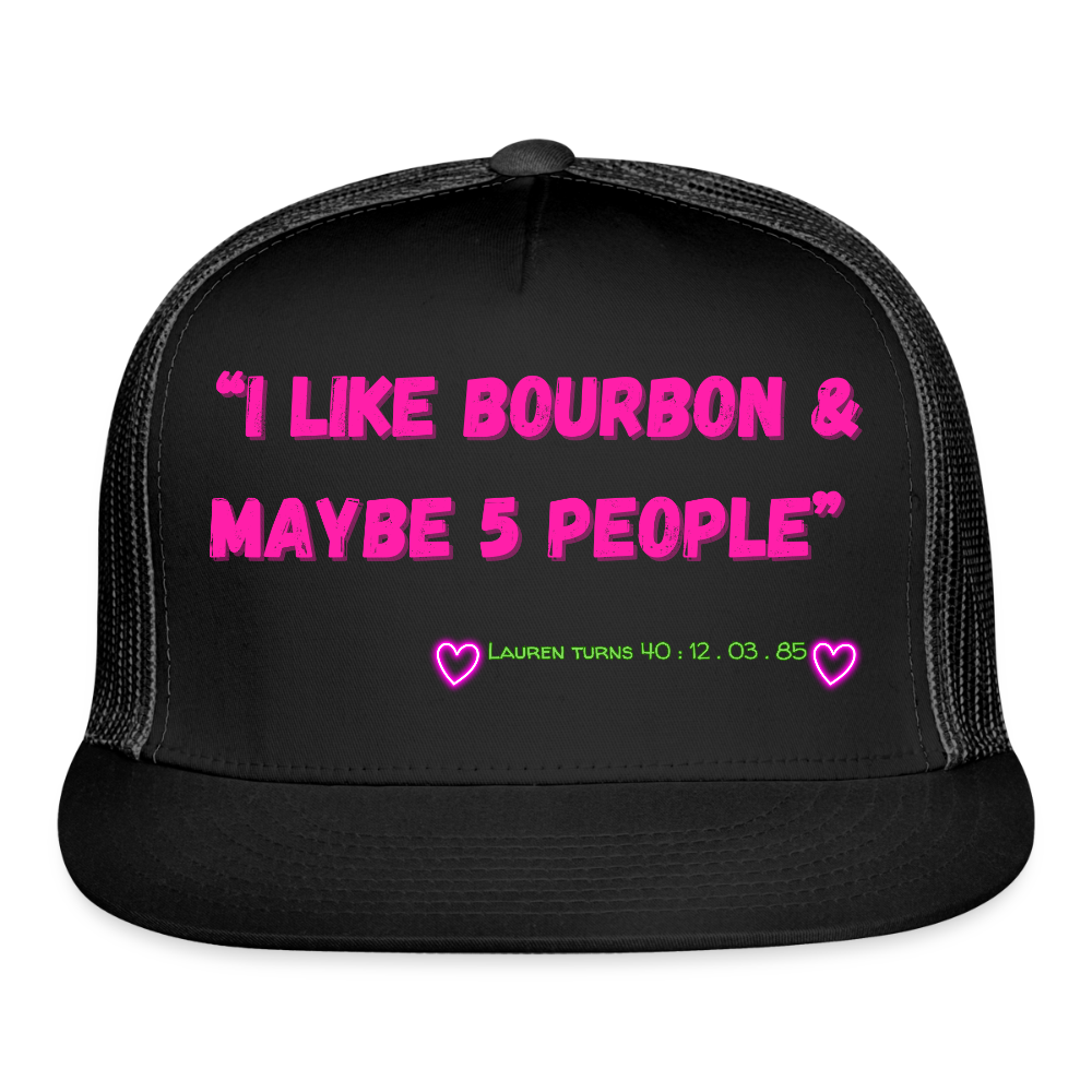 Lauren’s 40th Birthday Hat - black/black