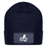 Load image into Gallery viewer, Fork the Cold – No Forks Beanie - navy
