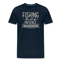 Load image into Gallery viewer, Fishing - the Art of Patience AND Anticipation T-Shirt - Deep Navy
