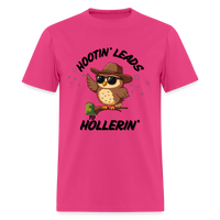 Load image into Gallery viewer, “Hootin’ Leads to Hollerin’”-Unisex Classic T-Shirt - fuchsia
