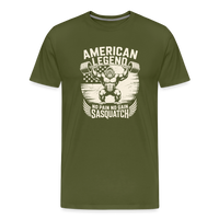 Load image into Gallery viewer, American Legend No Pain No Gain Sasquatch T-Shirt - Olive Green
