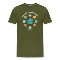 Load image into Gallery viewer, XL SEO Guru: &#39;I Ruined the Internet, I&#39;m an SEO&#39; – Men&#39;s Premium Tee for XL and Up - olive green
