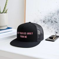 Load image into Gallery viewer, “Get your kids away from me”- Trucker Hat - black/black
