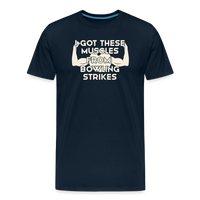 Load image into Gallery viewer, I Got These Muscles From Bowling Strikes T-Shirt - Deep Navy
