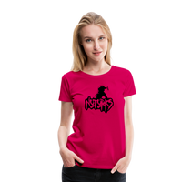 Load image into Gallery viewer, Loud &amp; Clear – No Forks Women’s Premium Tee (Black Logo Edition) - dark pink
