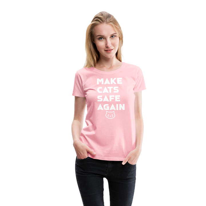 Make Cats Safe Again" Women's Premium Tee – Purr-fectly Powerful! - pink