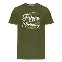 Load image into Gallery viewer, Fishing Happy Birthday T-Shirt - Olive Green
