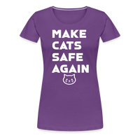 Load image into Gallery viewer, Make Cats Safe Again&quot; Women&#39;s Premium Tee – Purr-fectly Powerful! - purple
