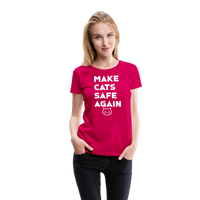 Load image into Gallery viewer, Make Cats Safe Again&quot; Women&#39;s Premium Tee – Purr-fectly Powerful! - dark pink
