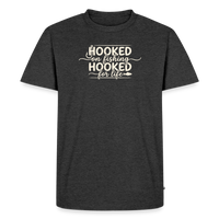 Load image into Gallery viewer, Hooked On Fishing Hooked For Life T-Shirt - Heather Anthracite
