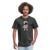 Load image into Gallery viewer, &quot;Cosmic Voyager: Adorable Spaceman&quot; 100% Cotton Unisex T-Shirt - heather black
