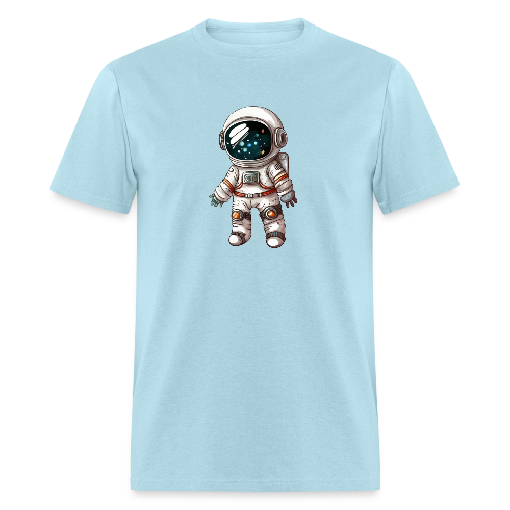 "Cosmic Voyager: Adorable Spaceman" 100% Cotton Unisex T-Shirt - powder blue