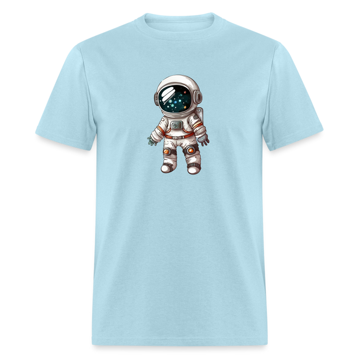 "Cosmic Voyager: Adorable Spaceman" 100% Cotton Unisex T-Shirt - powder blue