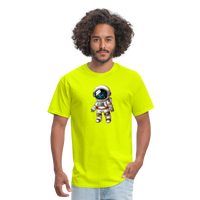 Load image into Gallery viewer, &quot;Cosmic Voyager: Adorable Spaceman&quot; 100% Cotton Unisex T-Shirt - safety green
