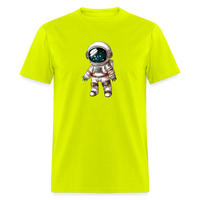 Load image into Gallery viewer, &quot;Cosmic Voyager: Adorable Spaceman&quot; 100% Cotton Unisex T-Shirt - safety green
