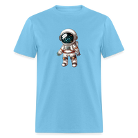 Load image into Gallery viewer, &quot;Cosmic Voyager: Adorable Spaceman&quot; 100% Cotton Unisex T-Shirt - aquatic blue

