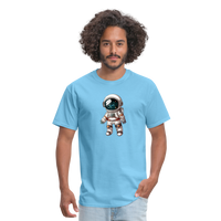 Load image into Gallery viewer, &quot;Cosmic Voyager: Adorable Spaceman&quot; 100% Cotton Unisex T-Shirt - aquatic blue
