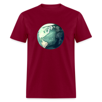 Load image into Gallery viewer, &quot;Earth Buddy: Charming Globe&quot; 100% Cotton Unisex T-Shirt - burgundy
