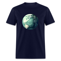 Load image into Gallery viewer, &quot;Earth Buddy: Charming Globe&quot; 100% Cotton Unisex T-Shirt - navy
