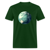 Load image into Gallery viewer, &quot;Earth Buddy: Charming Globe&quot; 100% Cotton Unisex T-Shirt - forest green
