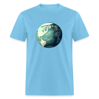 Load image into Gallery viewer, &quot;Earth Buddy: Charming Globe&quot; 100% Cotton Unisex T-Shirt - aquatic blue
