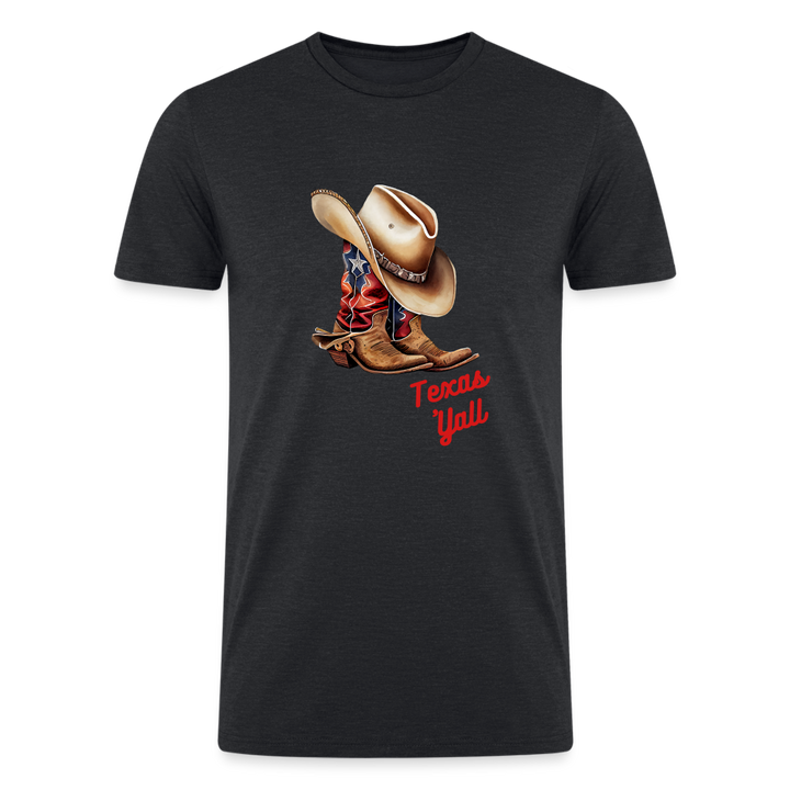 "Texas Charm: Y'all's Finest" Organic Tri-Blend T-Shirt - heather black